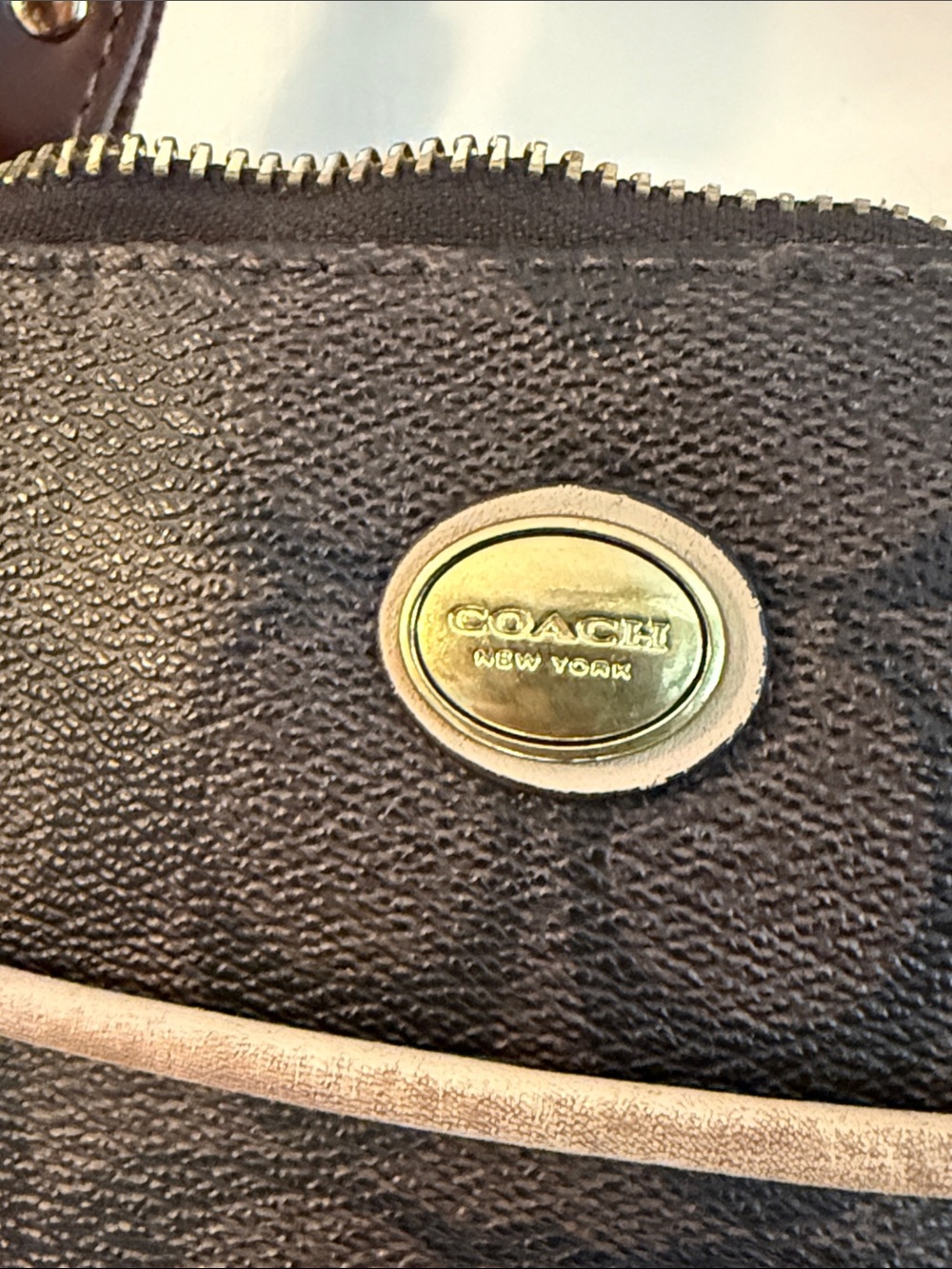 Coach Signature Utility Diaper Bag with Tan Trim - Picture 2 of 9